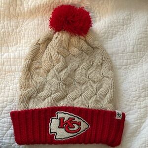 Knit Kansas City Chiefs pompom winter hat